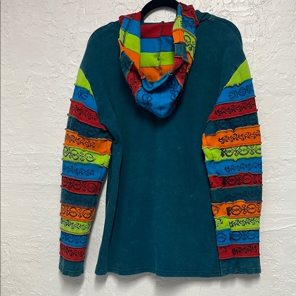 !!REDUCED!! Dragonfly Teal / Multicolor Embroidered Jacket Size XL - Picture 3 of 3